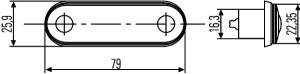 Lumina delimitare stanga/dreapta, alb, LED, inaltime 25,9mm; latime 79mm lungime cablu 500mm, 12/24V - Img 4