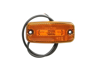 Lumina delimitare stanga/dreapta, galben, LED, inaltime 21mm; latime 111mm; adancime 51mm, surub/fixare orizontala, lungime cablu 500mm, 24V (IP5K9K) - Img 1