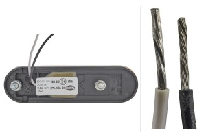 Lumina delimitare stanga/dreapta, galben, LED, inaltime 32mm; latime 114mm; adancime 32mm, surub/fixare orizontala, lungime cablu 100mm, fara prindere, 24V (IPX9K) - Img 2