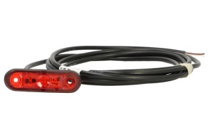 Lumina delimitare stanga/dreapta; POSIPOINT II, rosu, LED, inaltime 24,3mm; latime 81,4mm; adancime 20mm lungime cablu 3500mm, 12/24V (POSIPOINT II) - Img 1