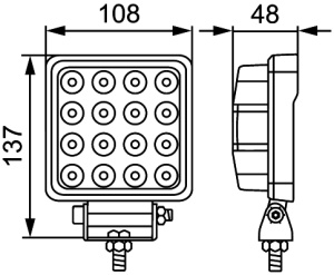 Lumina lucru (LED, 12/24V, 25W, 2500lm, numar elemente LED: 16, lungime: 800mm, inaltime: 137mm, latime: 108mm, adancime: 48mm) - Img 4