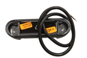 Lumini clarificare stanga/dreapta, rosu/alb, LED, inaltime 139mm; latime 48mm; adancime 38mm, în relief, lungime cablu 500mm, cu cuier, 12/24V - Img 2