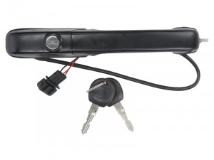 Maner usa Fata Dreapta cu cheie, exterior, fara inchidere centralizata, cu cheie, cu incuietoare, cu cablu/cabluri, negru potrivit VW PASSAT B3/B4 1.6-2.9 1988-1997 - Img 1