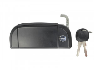 Maner usa fata stanga exterior, cu chei, cu incuietoare, negru VW TRANSPORTER IV intre 1990-2003 - Img 1