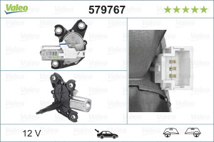 Motoras stergator Spate potrivit CITROEN BERLINGO, BERLINGO MULTISPACE, BERLINGO/MINIVAN; OPEL COMBO E TOUR / LIFE, COMBO/MINIVAN; PEUGEOT PARTNER, PARTNER TEPEE, PARTNER/MINIVAN 04.08- - Img 1