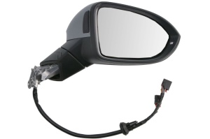 Oglinda dreapta electric, cu memorie, convex, cu incalzire, asistent la schimbarea benzii, grund, rabatabil electric, cu semnalizator potrivit VW GOLF 8 dupa 2019
