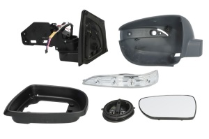 Oglinda laterala Stanga (electric, convexa, incalzita, crom, cu carcasa, pliabil electric) potrivit HYUNDAI IX35 - Img 1