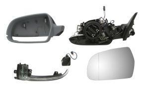 Oglinda laterala Stanga potrivit AUDI A5 8T 2007-2017 - (electric; asferice, cu incalzire; captuseala, cu memorie; pliabil electric, cu indicator)