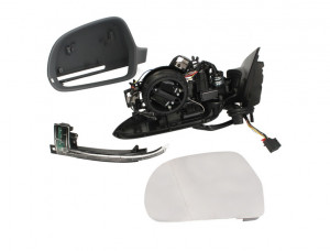 Oglinda stanga potrivit AUDI A3 2008-2012 - electrica, asferic, incalzita, grunduita