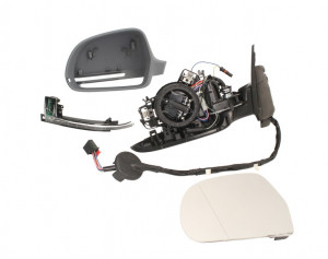 Oglinda stanga potrivit AUDI A3 2008-2012 - electrica, asferic, incalzita, grunduita, pliabila electric
