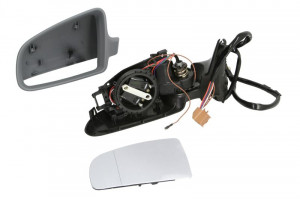 Oglinda stanga potrivit AUDI A4 2000-2008 - electrica, asferic, incalzita, grunduita, pliabila electric