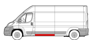 Panou lateral potrivit CITROEN JUMPER; FIAT DUCATO; PEUGEOT BOXER 2006-2014 - partea stanga inferioara, lungime 20cm, lungime 141cm - Img 2
