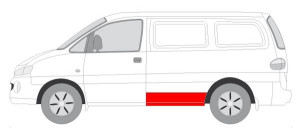 Panou lateral Stanga partea inferioara, inaltime 180cm potrivit HYUNDAI H-1, H-1 / STAREX pana in 2004 - Img 2