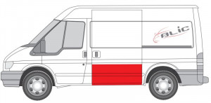 Panou lateral Stanga potrivit FORD TRANSIT pana in 2014 - (model scurt, partea inferioara, inaltime 73cm) - Img 2