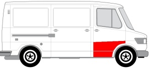 Panou reparatie usa Fata Dreapta potrivit MERCEDES T1 (601), T1 (601, 611), T1 (602), T1 (B601), T1 (B602), T1/TN 1977-1996 - (Copertă, partea inferioara, la a doua coasta) - Img 2