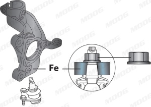 Pivot axa Dreapta (fata) (diametru con 20mm) potrivit AUDI A1, A1 ALLSTREET, A1 CITY CARVER, A3, Q2; CUPRA ATECA, LEON, LEON SPORTSTOURER; SEAT ARONA, ATECA, IBIZA V, LEON 1.0-Electric 04.12- - Img 2