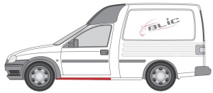 Prag auto Stanga potrivit OPEL COMBO/MINIVAN, CORSA B, CORSA B/HATCHBACK pana in 2000 - (reparatie, lungime 99cm) - Img 2