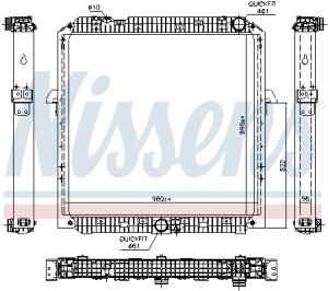 Radiator motor (cu rama, scazut) EURO 6 potrivit MERCEDES ACTROS MP4 / MP5, ANTOS, AROCS 471.943-OM936.916 07.11- - Img 3