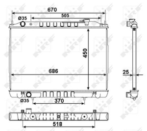 Radiator motor potrivit NISSAN NAVARA, PICK UP 2.5D - Img 3