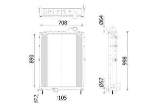 Radiator racire motor potrivit JOHN DEERE 8100, 8110, 8120, 8130 2WD, 8130 4WD, 8200, 8210, 8220, 8225 R, 8230, 8230 T, 8245 R, 8260 R, 8270 R, 8285 R, 8295 R, 8295 RT, 8300, 8300 T, 8310, 8310 R, 8320 - Img 1