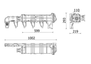 Radiator recirculare gaze esapament (1002mm x 219mm x 293mm) EURO 6 potrivit MERCEDES ACTROS MP4 / MP5, ANTOS, AROCS 471.943-OM471.926 07.11- - Img 3
