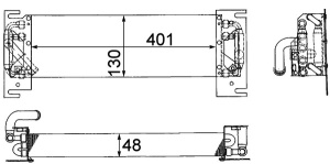 Radiator ulei (130x48x401mm) potrivit JOHN DEERE 2000, 3000 3179D/4239TL02/6359T 01.84-12.93 - Img 4