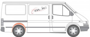 Segment aripa Spate Dreapta potrivit FORD TRANSIT pana in 1991 - (garda de noroi, roti spate simple) - Img 2