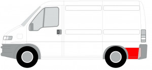 Segment aripa Spate Stanga potrivit CITROEN JUMPER I; FIAT DUCATO; PEUGEOT BOXER pana in 2006 - ( cu bara de protectie) - Img 2