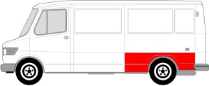 Segment aripa Spate Stanga potrivit MERCEDES T1 (601), T1 (601, 611), T1 (602), T1 (B601), T1 (B602), T1/TN pana in 1996 - (model mediu) - Img 2