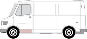 Segment reparatie usa Fata Stanga potrivit MERCEDES T1 (601), T1 (601, 611), T1 (602), T1 (B601), T1 (B602), T1/TN 1977-1996 - Img 2
