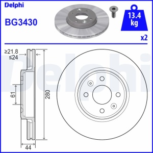 Set discuri frana (2 buc.) Fata Dreapta/Stanga potrivit DACIA DOKKER, DOKKER EXPRESS/MINIVAN, LODGY; RENAULT CAPTUR I, CLIO II, CLIO III, CLIO V, GRAND SCENIC II, KANGOO 1.0-3.0 11.93- - Img 4