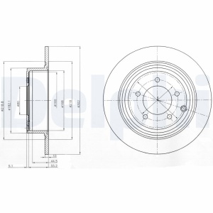 Set discuri frana (2 buc.) Spate Dreapta/Stanga potrivit CHRYSLER 200, SEBRING; CITROEN C4 AIRCROSS; DODGE CALIBER; JEEP COMPASS, PATRIOT; MITSUBISHI ASX, LANCER VIII 1.6-3.6ALK 06.06- - Img 2
