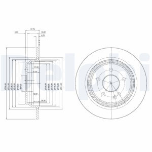 Set discuri frana (2 buc.) Spate Dreapta/Stanga potrivit FORD FOCUS II, GALAXY II, GALAXY MK II, KUGA I, MONDEO IV, S-MAX; LAND ROVER FREELANDER 2, RANGE ROVER EVOQUE 1.6-2.5 10.05-12.19 - Img 2