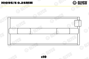 Set rulment arbore cotit (0.25) potrivit ALFA ROMEO 145, 146, 147, 156, 159, BRERA, GIULIETTA, GT, SPIDER; CADILLAC BLS; FIAT BRAVA, BRAVO I 1.9D/2.0D 09.96- - Img 2