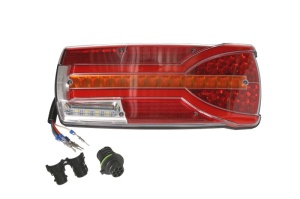 Stop spate dreapta CARMEN (LED, 12/24V, cu intermitent, cu far de ceață, lumina de marșarier, cu stop, lumină de parcare, reflector, dynamic indicator, conector: AMP 7PIN Bayonet, rosu ) - Img 1