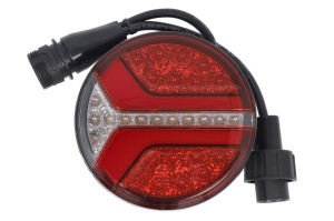 Stop spate stanga/dreapta ECOrotund (LED, 12/24V, cu intermitent, cu stop, lumina de parcare, fara proiector, lungime cablu: 0,3m, surub, conector: 2 x ASS2 2PIN/ASS2 7PIN) - Img 1