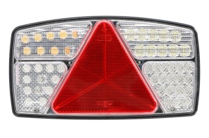Stop spate stanga (LED, 10/30V, cu intermitent, cu far ceață, lumina de marșarier, cu stop, lumină de parcare, reflector triunghiular, lungime cablu: 0,5m) potrivit SCANIA - Img 1