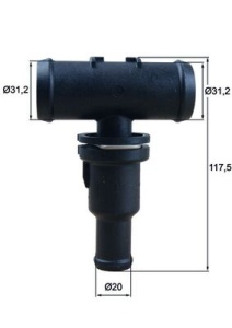 Termostat lichid racire (75°C, in carcasa) potrivit AUDI A3; VW BEETLE, GOLF VI, JETTA IV 2.0 09.04-07.16 - Img 1