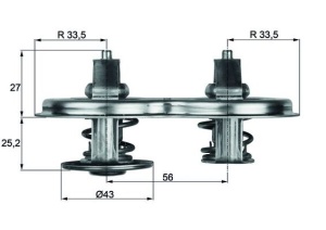 Termostat lichid racire (88°C, cu garnitura, in carcasa,) potrivit DAF F 2700; SCANIA 4, P I, R I, T DC09.113-HS825 01.90-05.19 - Img 4