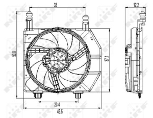 Ventilator radiator (cu carcasa) potrivit FORD COURIER, FIESTA IV, FIESTA/HATCHBACK, FIESTA/MINIVAN 1.8D 08.95-08.03 - Img 4