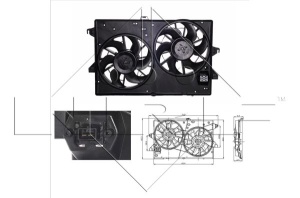 Ventilator radiator (cu carcasa) potrivit FORD MONDEO III 1.8-3.0 10.00-03.07 - Img 1