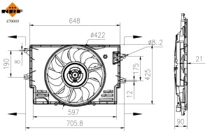 Ventilator radiator (cu carcasa) potrivit HYUNDAI I30; KIA CEED, PROCEED, XCEED 1.6D/1.6DH 03.18- - Img 3
