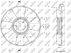 Ventilator radiator (diameter 655mm, numar lame 8) potrivit IVECO EUROTECH MH, EUROTECH MP, EUROTECH MT, EUROTRAKKER, STRALIS I; MERCEDES CITARO (O 530), CONECTO (O 345) 8210.42K(TCA)-OM909.921 01.92- - Img 4