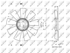 Ventilator radiator (diameter 750mm, numar lame 9) potrivit SCANIA 4 DC11.01-DSC11.79 05.96-04.08 - Img 2