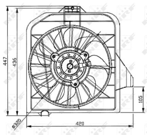Ventilator radiator Stanga (cu carcasa) potrivit CHRYSLER VOYAGER IV; DODGE CARAVAN, STRATUS 2.0-3.8 01.95-12.08 - Img 3