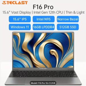 F16 Pro Laptop 15,6 inch Ecran Vasta, Intel Gen 12th CPU, Până la 16GB Ram +512GB SSD Slot 1920×1080 Full HD Windows11Pro Turbo Boost până la 3,4Ghz
