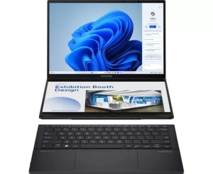 Laptop ASUS Zenbook Duo UX8406MA-PZ075X, 14" 3K 120Hz Touch, Intel® Core™ Ultra 7 155H, 16GB RAM, SSD 1 TB, Intel Arc Graphics, Windows 11 Pro, Inkwell Gray