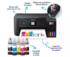 Multifunctional Inkjet CISS EPSON L3280 Color, A4, USB/Wi-Fi, Negru