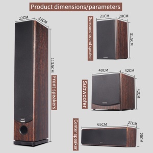 Sistem home theater turn 7.1 cu sunet surround, sistem home theater din lemn, de podea PAHOPE02