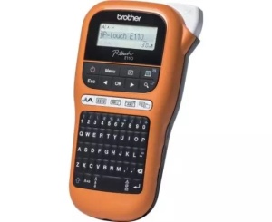 Imprimanta de etichete BROTHER P-touch PT-E110, Negru/Portocaliu